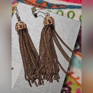 Chic Gold Chain Tassel Earrings